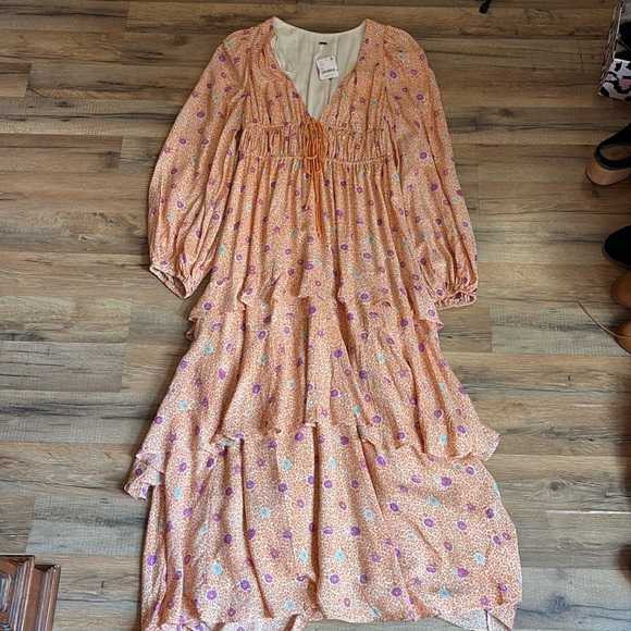 Free People Orange Floral dress - Picture 1 of 6